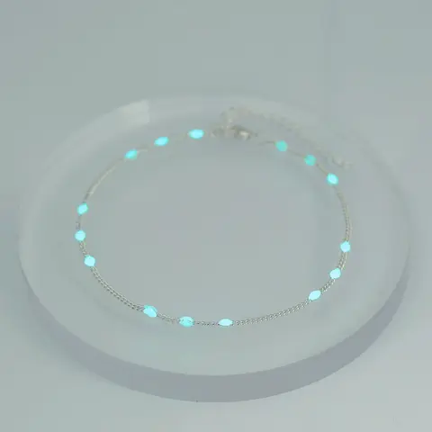 Fashionable Glow in The Dark Anklet, Adjustable Strap Anklet for Women, Trendy All-match & Exquisite Jewelry for Birthday Gift, Trendy jewellery accessories, Fashion Chic Accessories