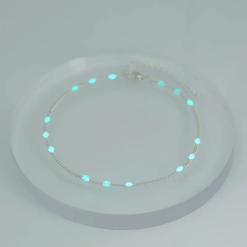 Fashionable Glow in The Dark Anklet, Adjustable Strap Anklet for Women, Trendy All-match & Exquisite Jewelry for Birthday Gift, Trendy jewellery accessories, Fashion Chic Accessories
