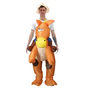 Inflatable Suit for Parties, Rechargeable Battery Inflatable Horse Costume, Fun Festival Performance Wear, Role-Playing