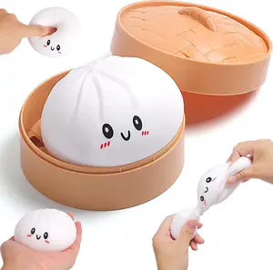 Cute Dumpling Squishy Stress Balls – Stretchy Fidget Sensory Toy for Kids and Adults, Soft Dough-Like Squeeze Ball for Relaxation