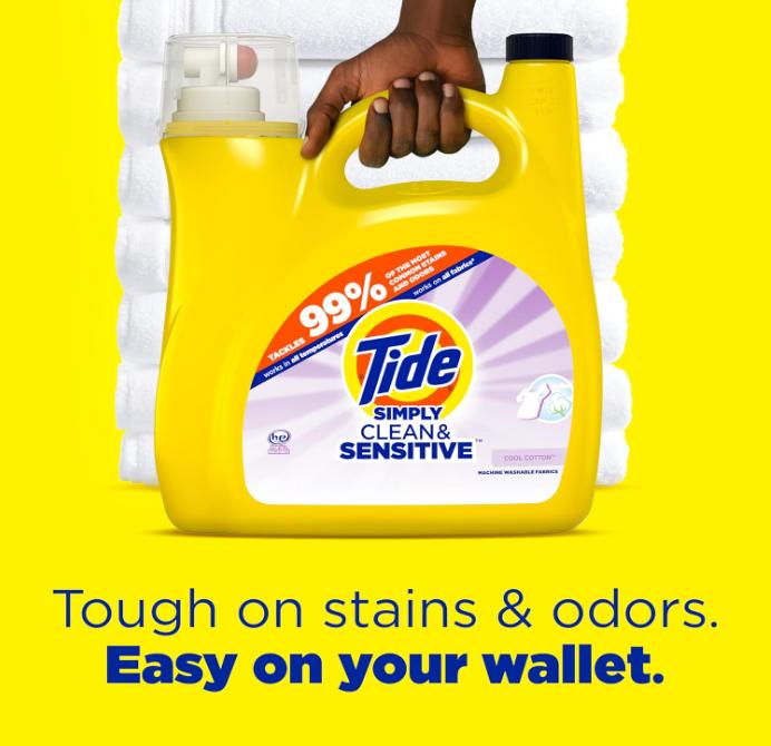 Tide Simply Clean & Sensitive Liquid Laundry Detergent, Cool Cotton Scent, 89 Loads, 117 fl oz