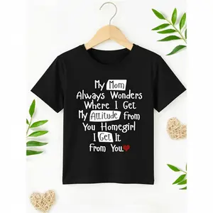 Fun Round Neck Pullover T-Shirt, Comfortable And Versatile Short Sleeve for Boys Girls Mother's Day Gifts Childrens Day