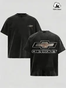 Men's  Vintage Chevy Trucks Washed T-Shirt, 1967-1972 Classic Graphic Tee, Breathable Cotton Top for Car Fans, Perfect Gift, Trendy Retro Casual Menswear