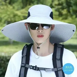 Unisex 5.91in Extra Wide Brim Sun Hat, UPF UV Protection Adjustable Bucket Hat for Men & Women, Lightweight Distressed Summer Hat Perfect for Fishing, Hiking, Camping & All Outdoor Activities