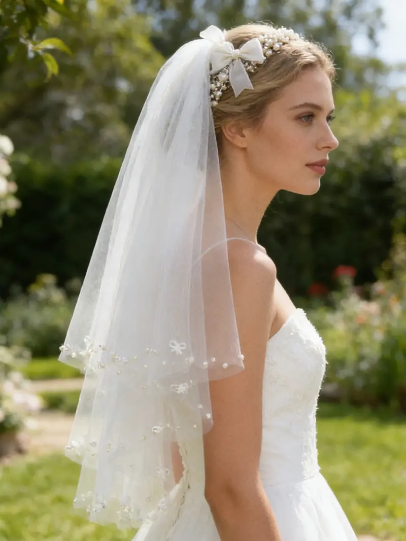 beaded cathedral veil - TikTok Shop display picture 1