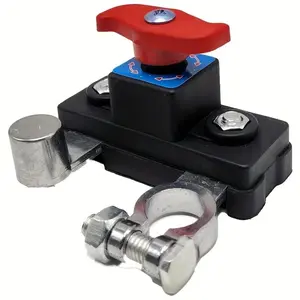 Battery Master Disconnect Switch, Brass Negative Power-Off Switch for 12-24V, Advanced Power Cut/Off Kill Switch for Battery Management