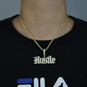 Custom Old English Name Pendant Necklace for Men Women, Iced Out CZ Bubble Letter Charm in Silver and Golden, Hip Hop Blillg Statement Chain Jewelry Gift