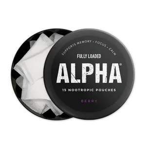 ALPHA Berry Nootropic Pouches by Fully Loaded - Calm, Focus, Memory - Sugar Free health fitness Flavor Brain Support