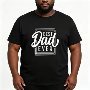 Best Dad Ever Modern Frame Script Men's Casual T‑Shirt Father's Day Gift For Papa