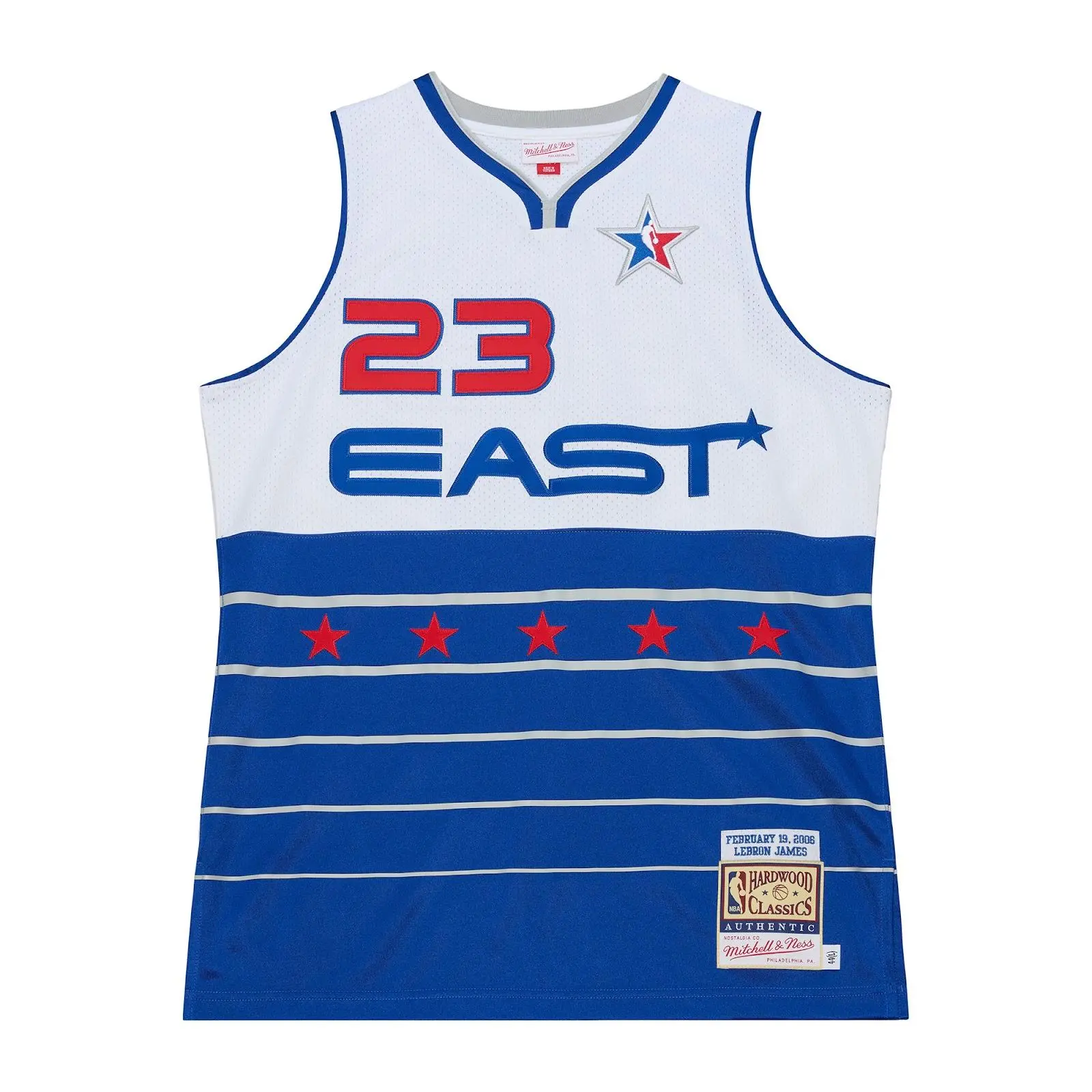 LeBron James 2006 NBA All-Star Game White/Blue Authentic Jersey Throwback Basketball Hardwood Classics Fan Gear Mitchell & Ness