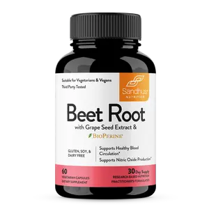 【Sandhus】Beet Root with Grape Seed Extract and Black Pepper Extract Gluten Free GMO Free