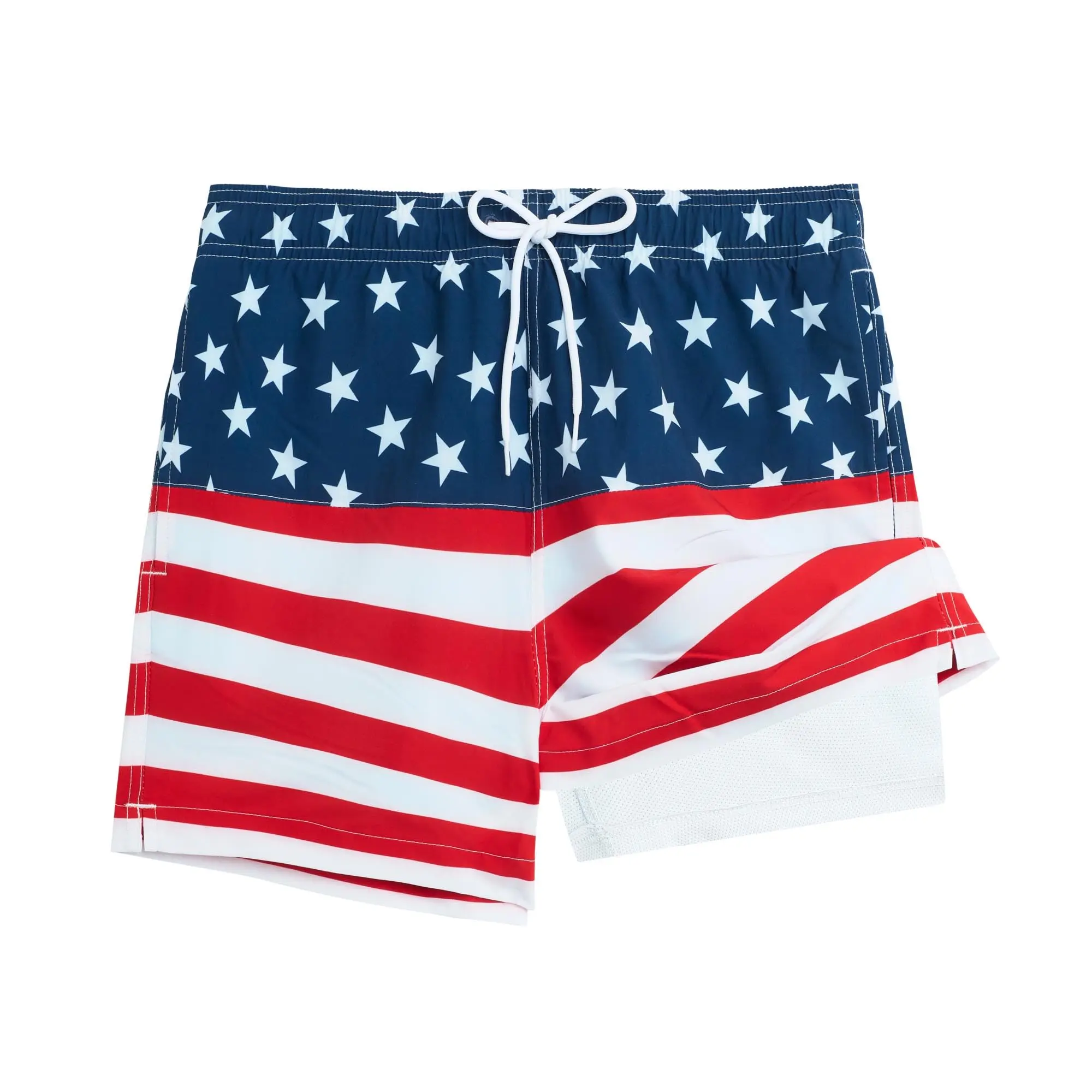 5" Vertical Flag Men's Swim Compression Liner Trunks