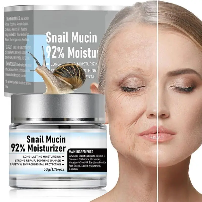 Snail Mucin Daily Moisturizer Cream - Anti Aging Cream, Cosmetic Moisturizer for Dry & Sensitive Skin, 50g/1.76oz, Calming & Deeply Moisturizing Skin Repair Skincare, Calming And Moisturizing