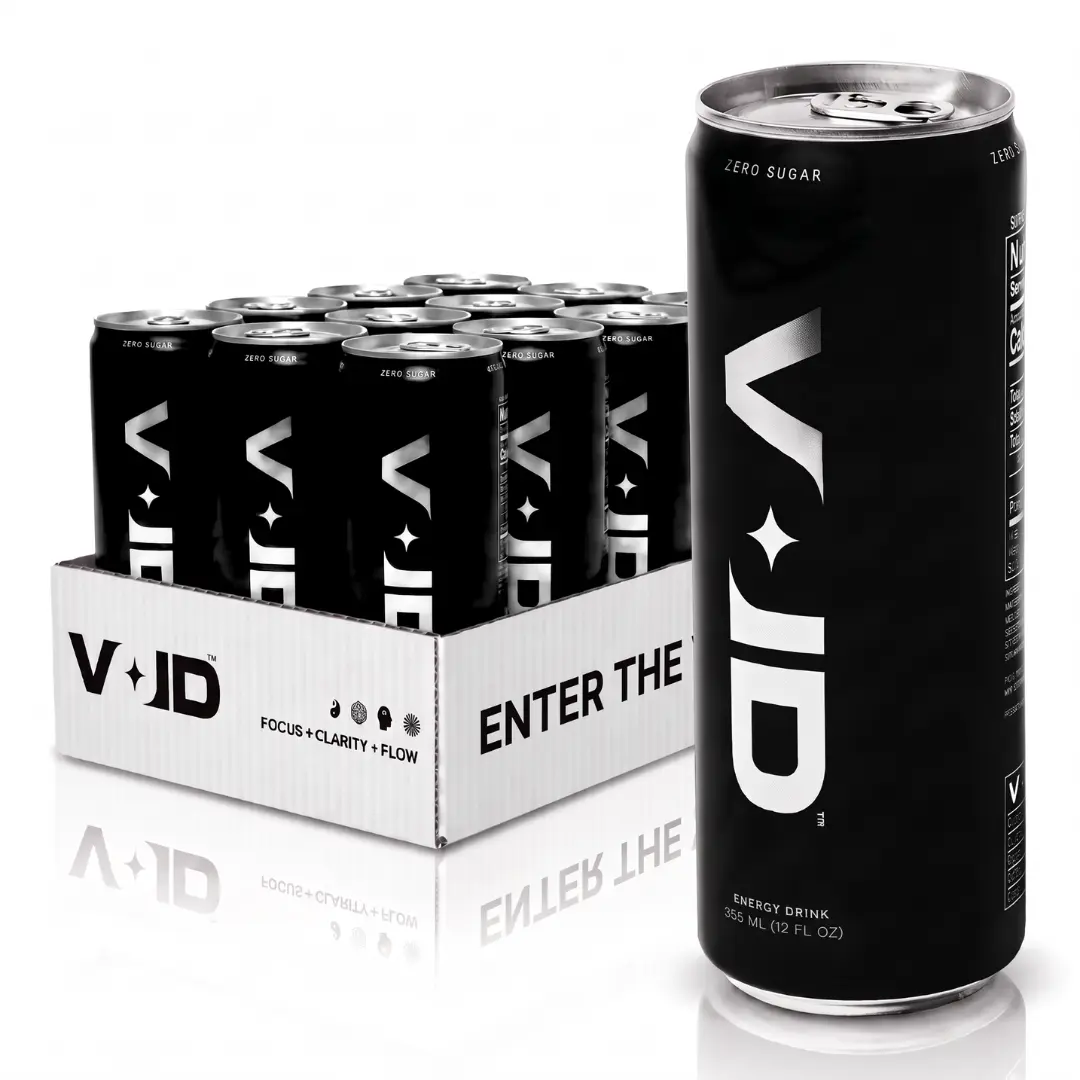 Void Nootropic Energy Drink Designed for Creatives – Calm Focus, Enhanced Mood & Creative Flow - 150mg Natural Caffeine, Zero Sugar, 10 Calories - 12 Fl Oz, 12-Pack