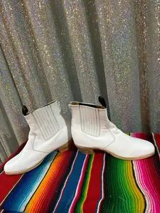 Folklorico White or Black Botines for Men - Shoes for Hims Traditional Style Footwear