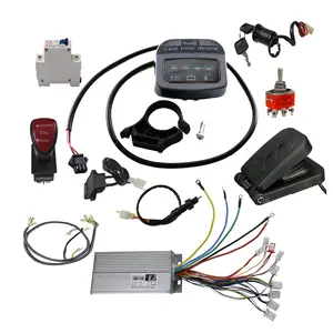 10pcs Go Kart Kit DC 48V 1800W Brushless Electric Motor Speed Controller with Battery Gauge Indicator Safety Switch Circuit Breaker Toggle Switch for E-Bike Scooter ATV Quad Buggy Tricycle Drift Trike