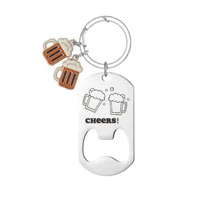 Stainless Steel Beer Opener Keychain, Cute Beer Bottle Opener Keychain, Fashion Accessories for Men & Women, Personalized Gift