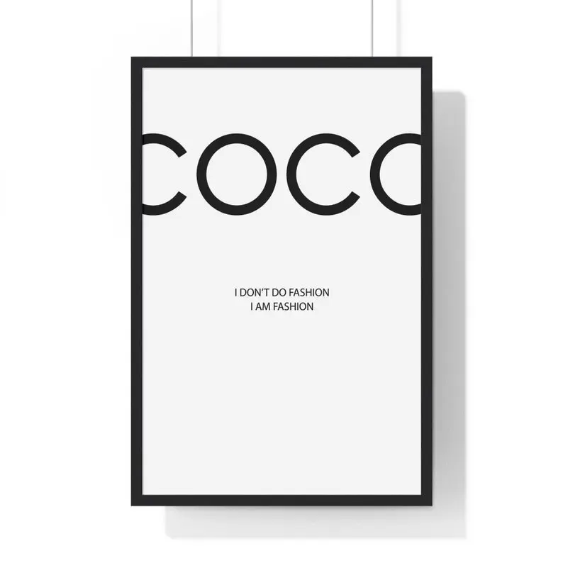 COCO Poster, Typographic Poster, Black and White Poster, Minimalistic Poster Decor Photo
