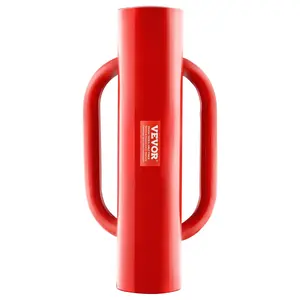 VEVOR Fence Post Driver with Handles,  , 2.7 in Inner Diameter T Post Pole Pounder, 14LB Heavy Duty Carbon Steel Hand Post Rammer, Farm Fencing Hole Digger for U Channel, Sign Pole, Wooden Post, Red