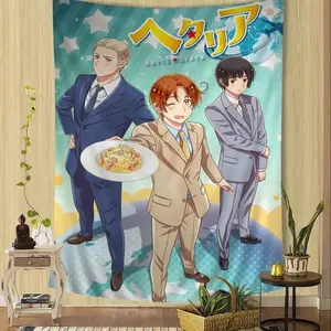 Hetalia World Stars Anime Tapestry Hippie Flower Wall Carpets Dorm Decor Wall Hanging Home Decor