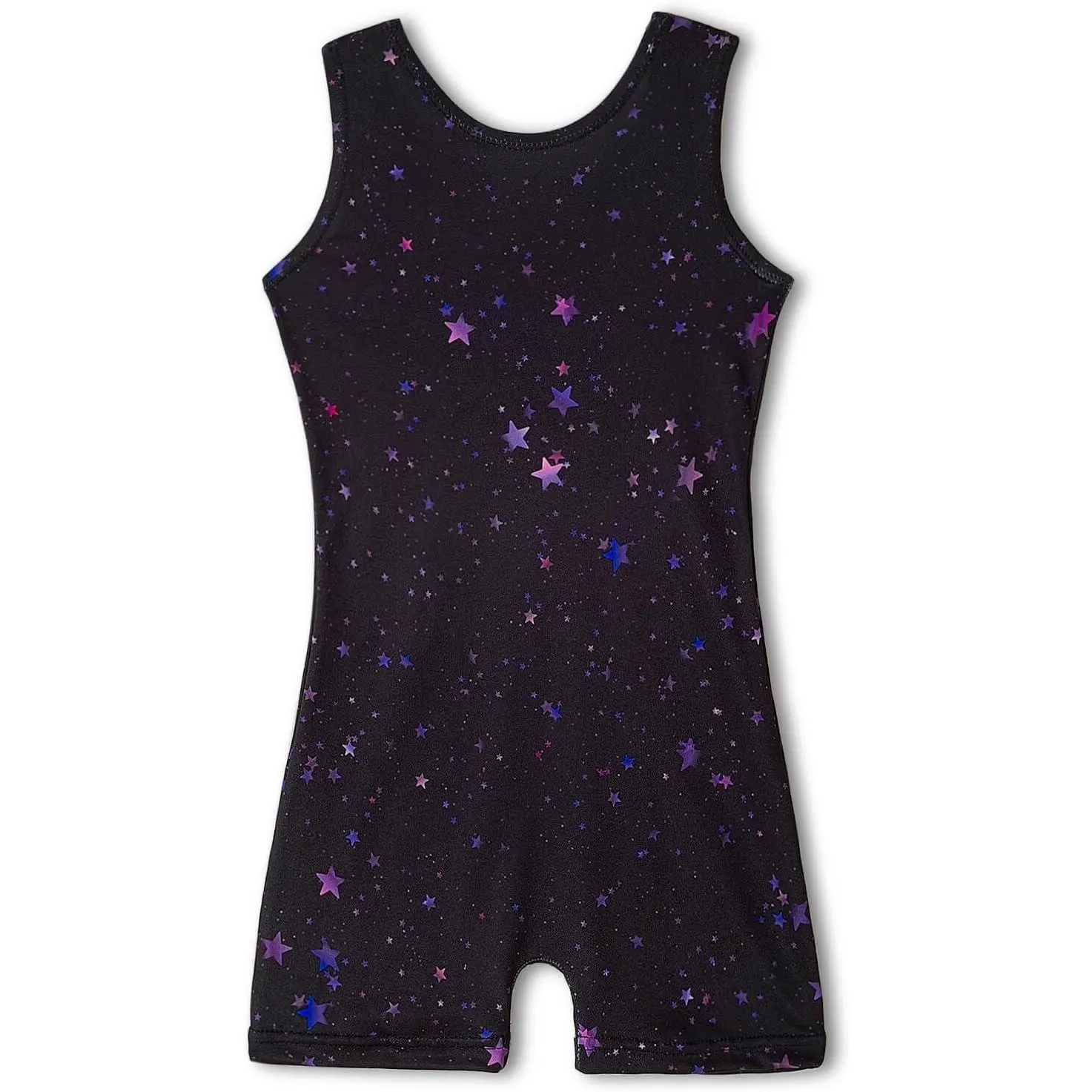 Toddler Girls' High Neckline Polyester Spandex Sparkle Print Sleeveless Quick-Dry Gymnastics Leotard, Toddler Sizes Dancewear for Tumbling