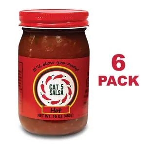 CAT 5 SALSA - HOT - 6 PACK Flavor Dip Sauce