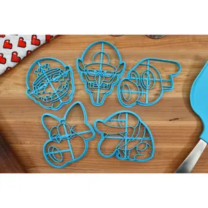 Mario Villains Cookie Cutters - Wario, Waluigi, Birdo, Poochy, Sniffit