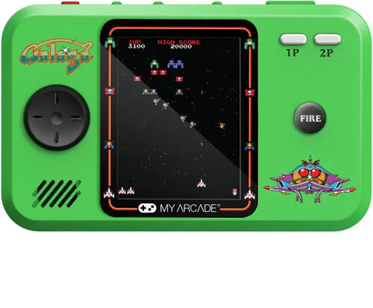 My Arcade DGUNL-4199 Galaga/Galaxian Pocket Player Pro Handheld Game Console - Compact, Portable Gaming System with Micro-USB, 2 Built-In Games
