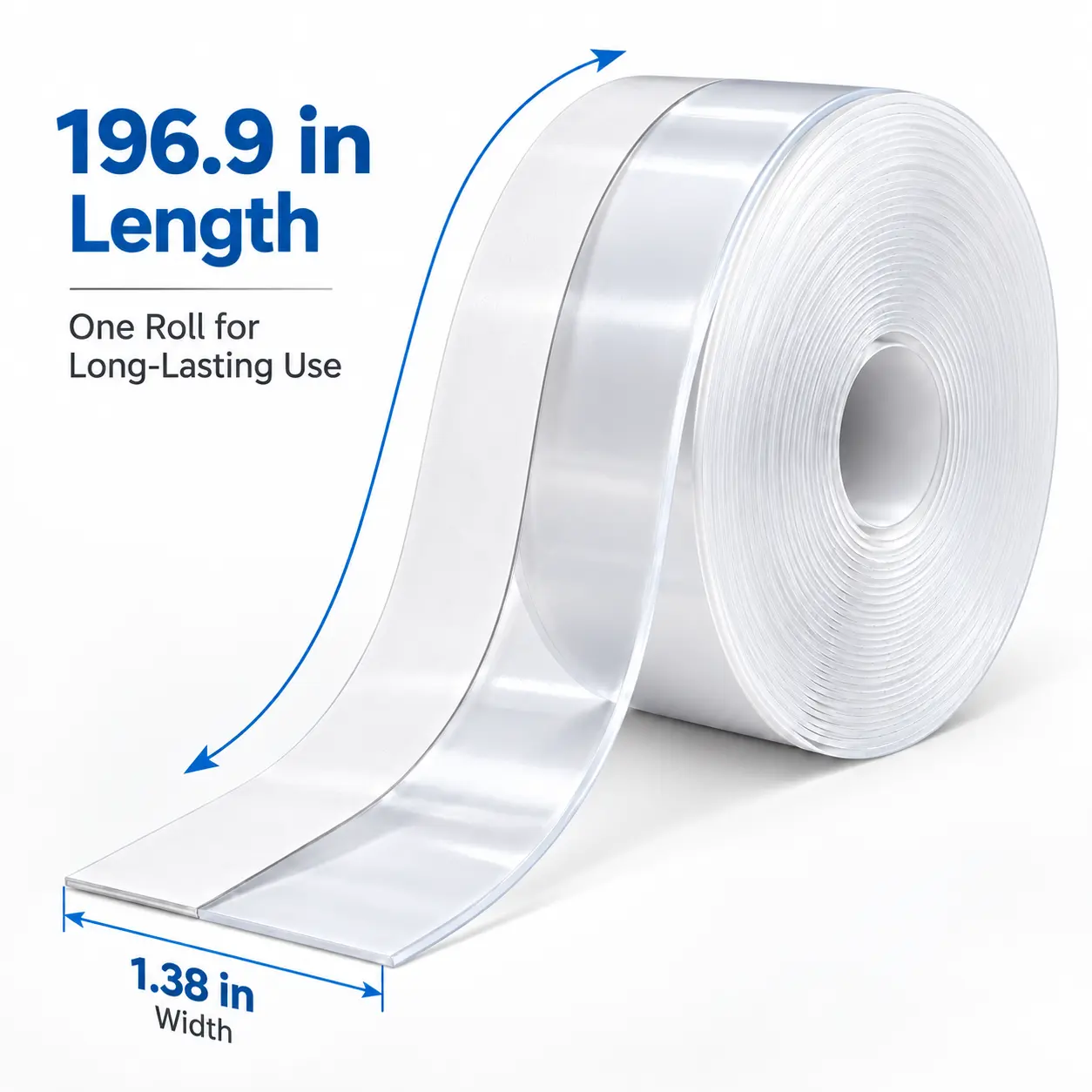 Self-Adhesive Door & Window Gap Insulation Strip, 16.4 ft x 1.38 in Waterproof Sealing Tape for Shower Room