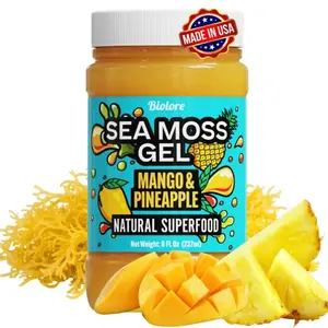 Sea Moss Gel Mango Pineapple – Flavored Superfood with Natural Electrolytes – Wildcrafted Mango Jam Sea Moss, with Minerals, Vegan, Made in USA – 8oz Trial Size