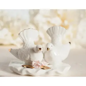 Nesting Turtle Dove Wedding Cake Topper Figurine