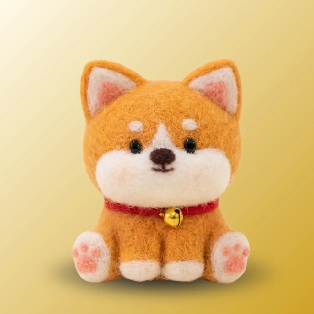 Lucky Shiba – Beginner DIY Wool Felting Kit with Needles, Foam Pad & Tutorial