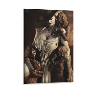 Resident Evils Village Lady Dimitrescu Poster – Horror Aesthetic Canvas Prints for Living Room Or Home Décor. Poster Canvas Wall Art For Bedroom Decor Bar Office Room Decor Gift