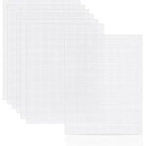 7-Piece Plastic Canvas Sheets, 10.5" x 13.5", Eye Mesh for Embroidery & Knit Crochet Projects, DIY Handicraft, Make Dividers