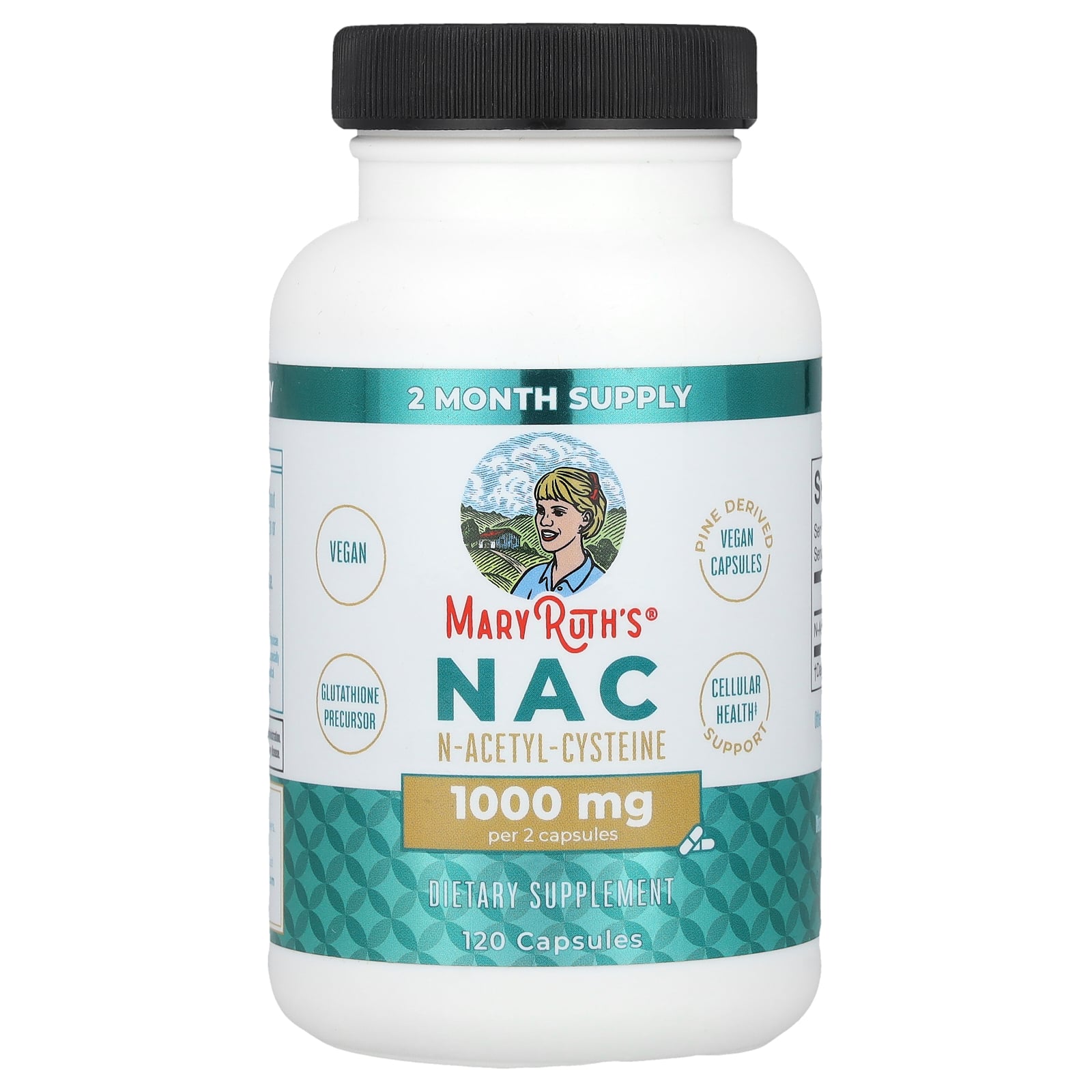 MaryRuth's NAC, 120 Capsules (500 mg per Capsule)