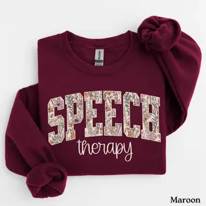 Speech Therapy T-Shirt , SLP Sweatshirt, Speech Language Pathologist Crewneck Sweatshirt, Speech Sweater, Slp Gift for Speech Teacher Medium Unisex