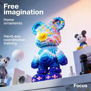 Ocean Starry Bear Series Creative Building Blocks Model, 1451pcs, Original Authentic, New 2026 Size, Gift Idea, DIY Craft Decor
