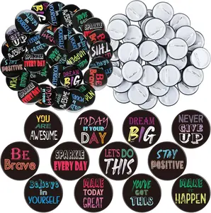 Yinkin 240 Pcs Reward Button Pins School Supplies Classroom Teacher Essentials Pins Bulk Employee of The Month Appreciation Positive Recognition Incentive Badges for Student, 12 Styles