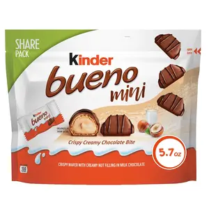 Kinder Bueno Mini, Milk Chocolate and Hazelnut Cream, Individually Wrapped Chocolate Bars, Share Size, 5.7 oz