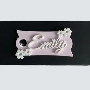 Flower Name Plate Topper for H20 cups- 20 oz, 30oz, 40oz, personalize toppers, name toppers, accessories