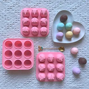 3pcs 9-Cavity Small Round Ice Cube Silicone Molds, DIY Summer Ice Tray, Beer Drink Cooling Tool, Reusable and Durable