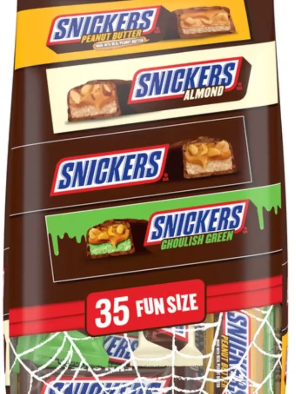 (2 Pack) Snickers GHOULISH Green 35 Fun Size