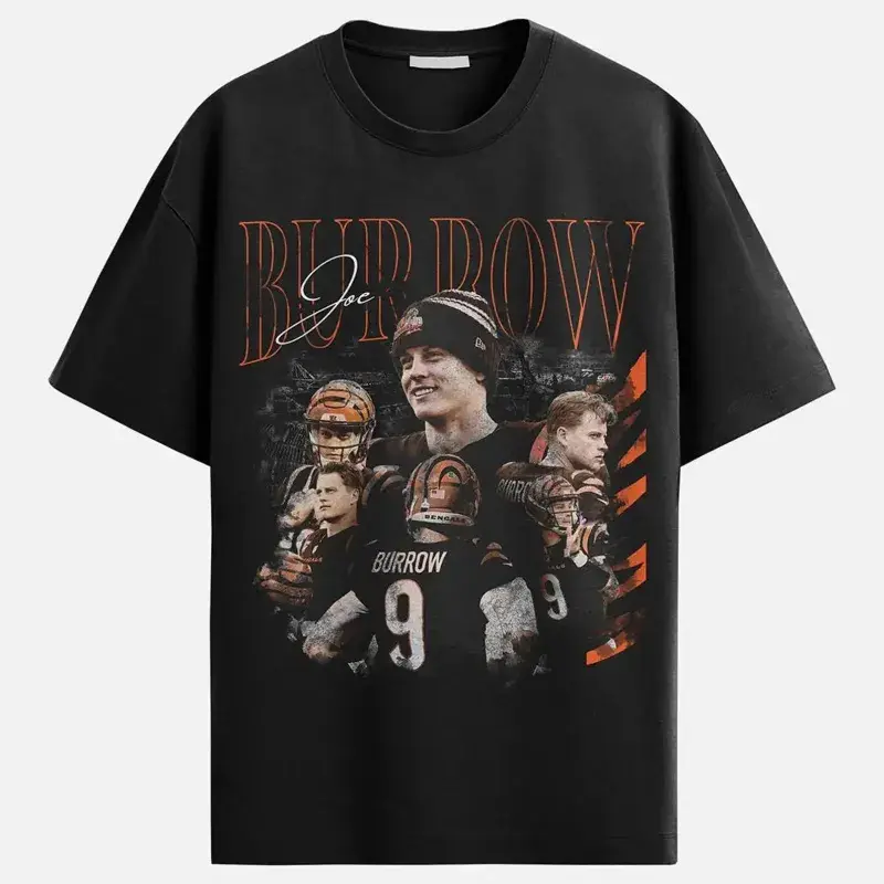 Joe Burrow shirt, ’90s graphic tee, unisex football shirt, Joe Burrow T-shirt, Bengals fan gift, retro sports tees