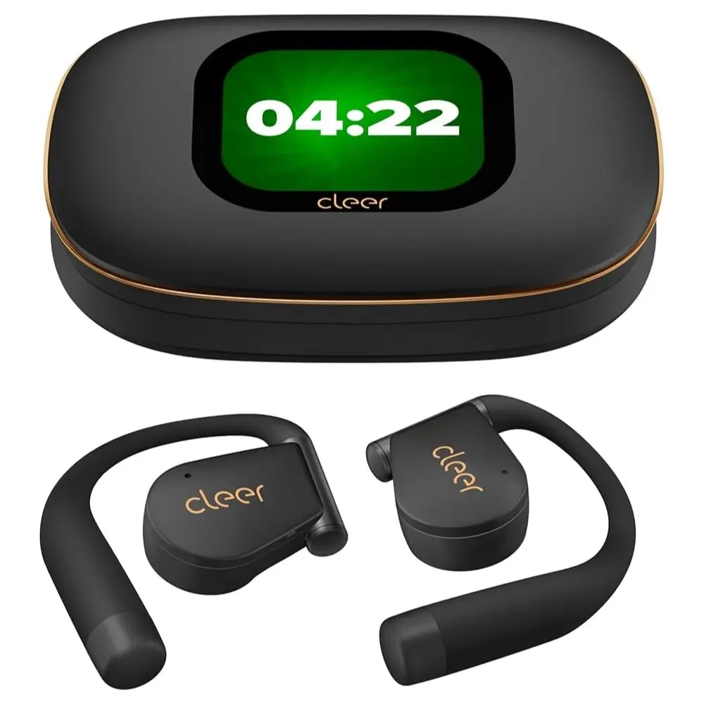 Cleer ARC 5 Portable Open-Ear Bluetooth Wireless Earbuds Headset with Ear Hooks, Dolby Atmos, THX Spatial Audio, 60H Batteries, USB-C Fast Charging, IPX7 Waterproof for Running, Outdoor Activities, Multi Device Use