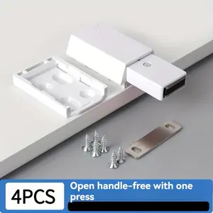 4pcs Heavy-Duty Door Closers - Auto-Rebound Cushioners with Magnetic Closure, Space-Saving Design for Closets Cabinets Garage Doors Furniture, Ideal for Residential Commercial Use, Homeowners & Business Users.