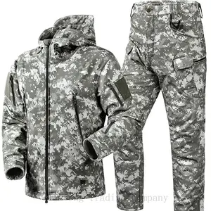 Outdoor Warm Soft Shell Camouflage Windbreaker Hunting Suit