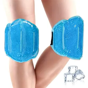 1pc Double Temperature Gel Ice Pack Knee Bead Ice Pack Wrap, Reusable Ice Pack for Knee, Wrist, Elbow, And Ankle, Hot Cold Compress With Elastic Adjustable Strap, Foot Cover Care Tools, Gifts for Men and Women, Cooling Pads