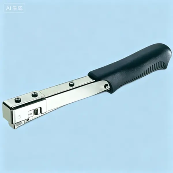Fine Wire Hammer Tacker, Chrome Finish, R19 Staple Size, Heavy Duty Construction, Professional Stapling Tool, Durable Metal Body, Ergonomic Grip Design