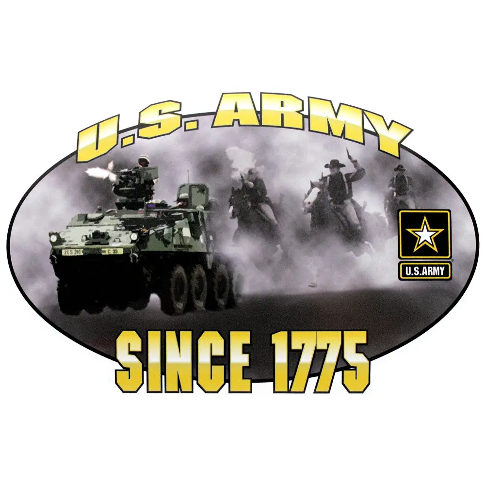 Collectible U.S. Army Since 1775 5" x 8" Vinyl Sticker, Embellishment for Army Enthusiasts, DIY Scrapbooking & Stamping Supplies
