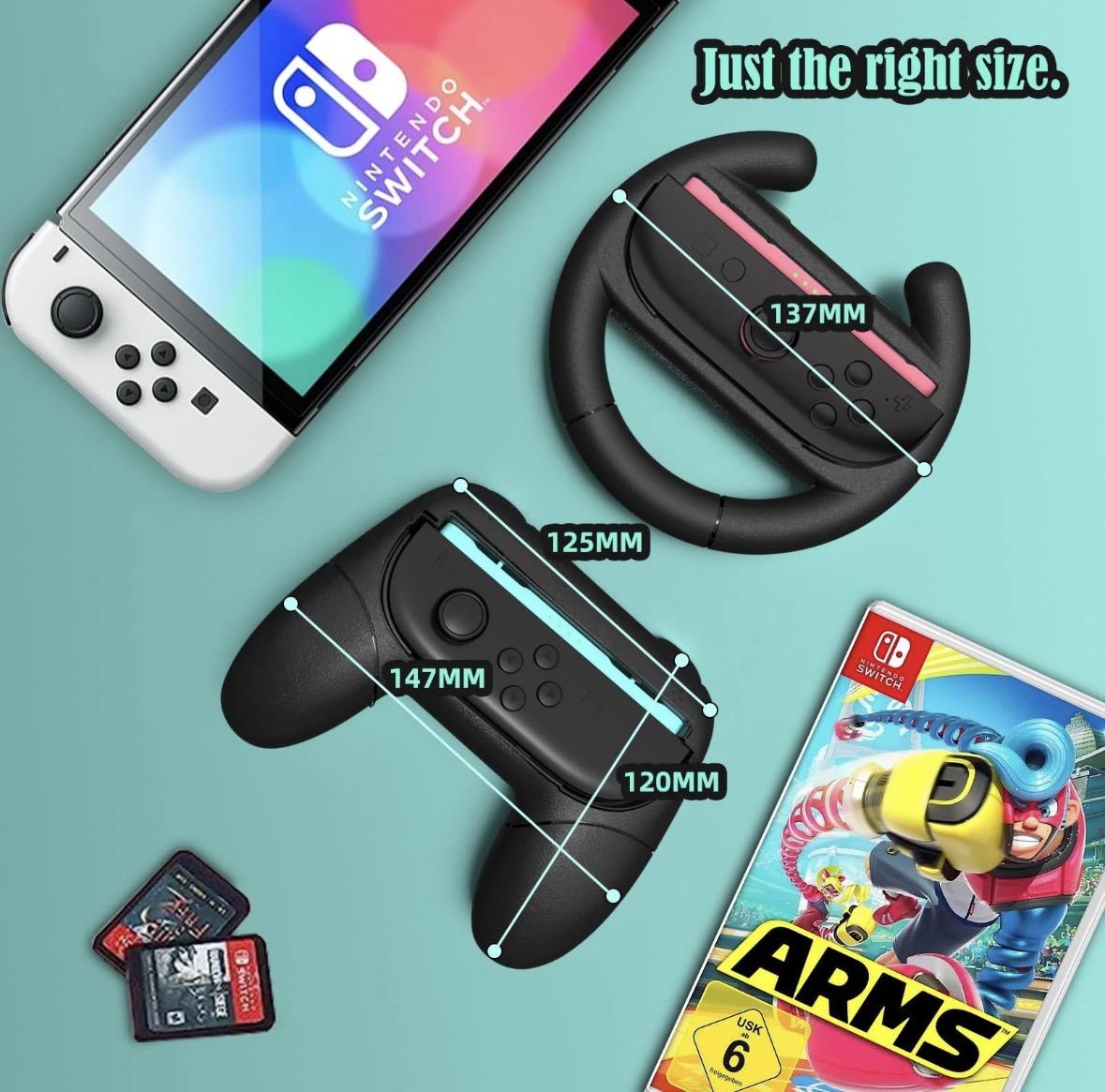 Switch 2 Steering Wheel for Nintendo Switch 2 – Family-Friendly Joy-Con Controller Grip – Kid-Safe Switch 2 Racing Wheel – Fun Switch 2 Accessories for Mario Kar